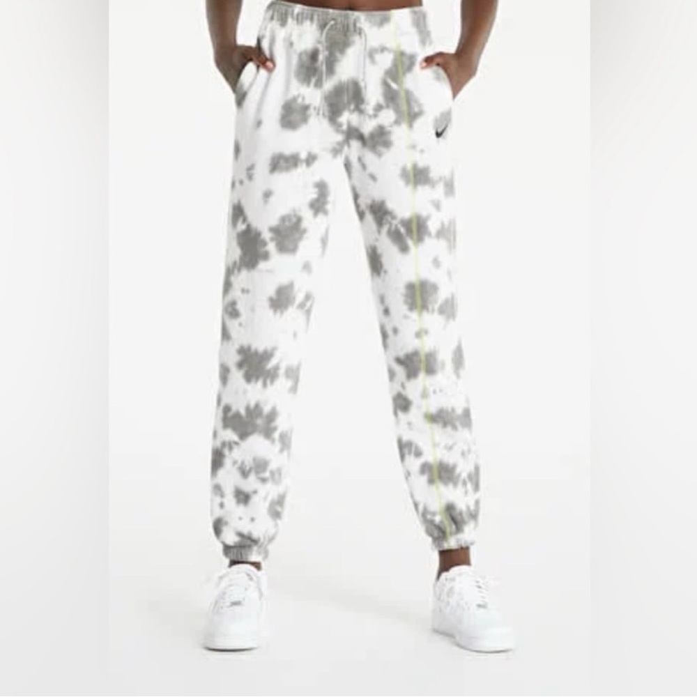Nike Women's Tie-Dye Joggers - Black, White, and Neon Green
